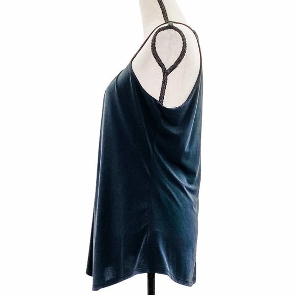 WORTHINGTON Petites Black Sleeveless Buttoned Keyhole Metal Neck Blouse NWT - Picture 3 of 11